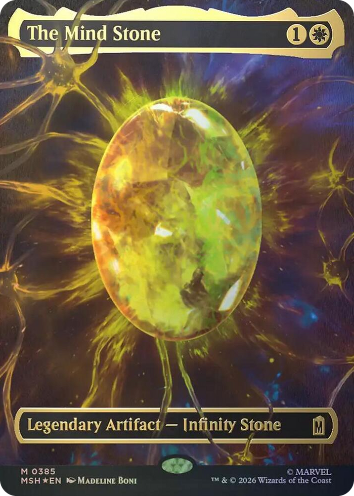 The Mind Stone (Borderless) (Cosmic Foil) #385 M - Marvel Super Heroes Pokemon card