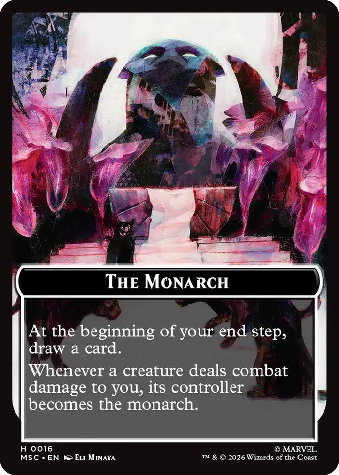 The Monarch (0016) // Vibranium (0015) Double-Sided Token #16 T - Commander: Marvel Super Heroes Pokemon card