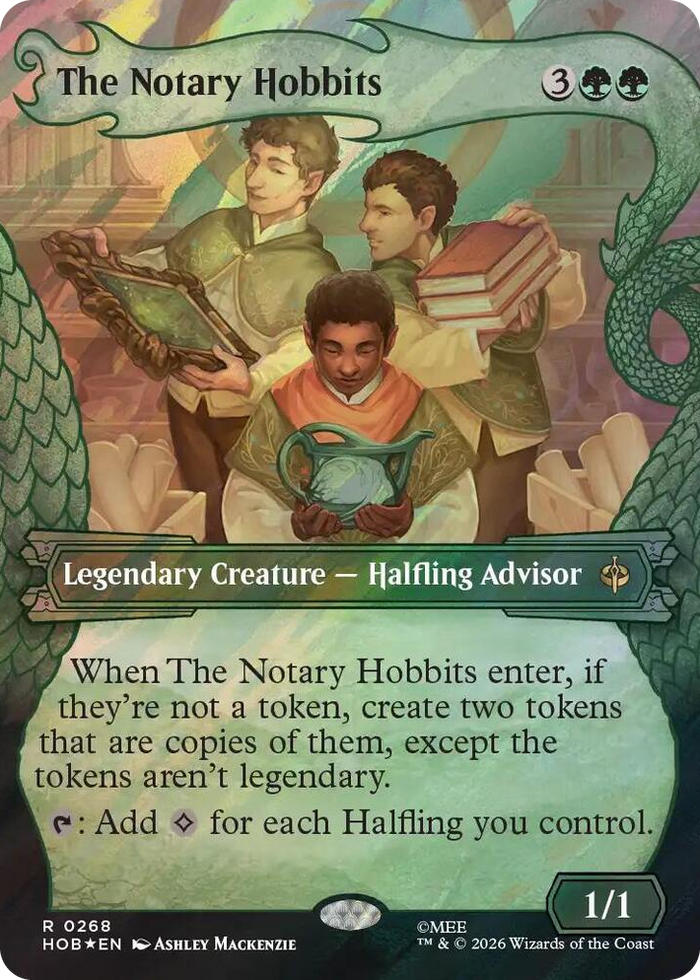 The Notary Hobbits (Showcase) (Surge Foil) #268 R - The Hobbit Pokemon card