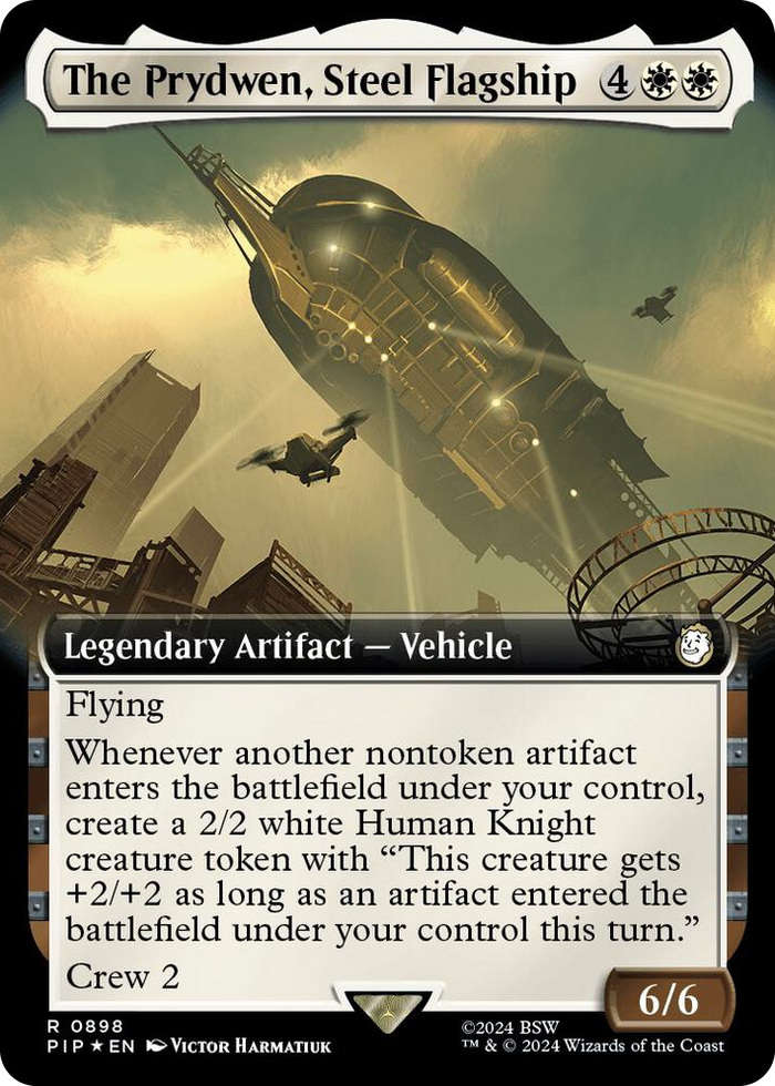 The Prydwen, Steel Flagship (Extended Art) (Surge Foil) #898 R - Universes Beyond: Fallout Pokemon card