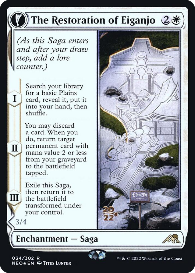 0034 The Restoration of Eiganjo R Prerelease Cards
