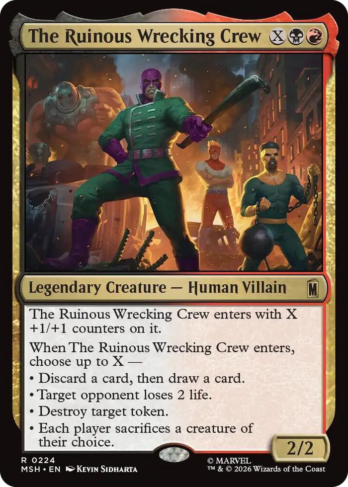 The Ruinous Wrecking Crew #224 R - Marvel Super Heroes Pokemon card