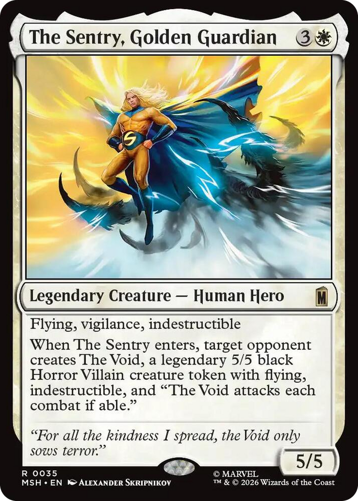The Sentry, Golden Guardian #35 R - Marvel Super Heroes Pokemon card