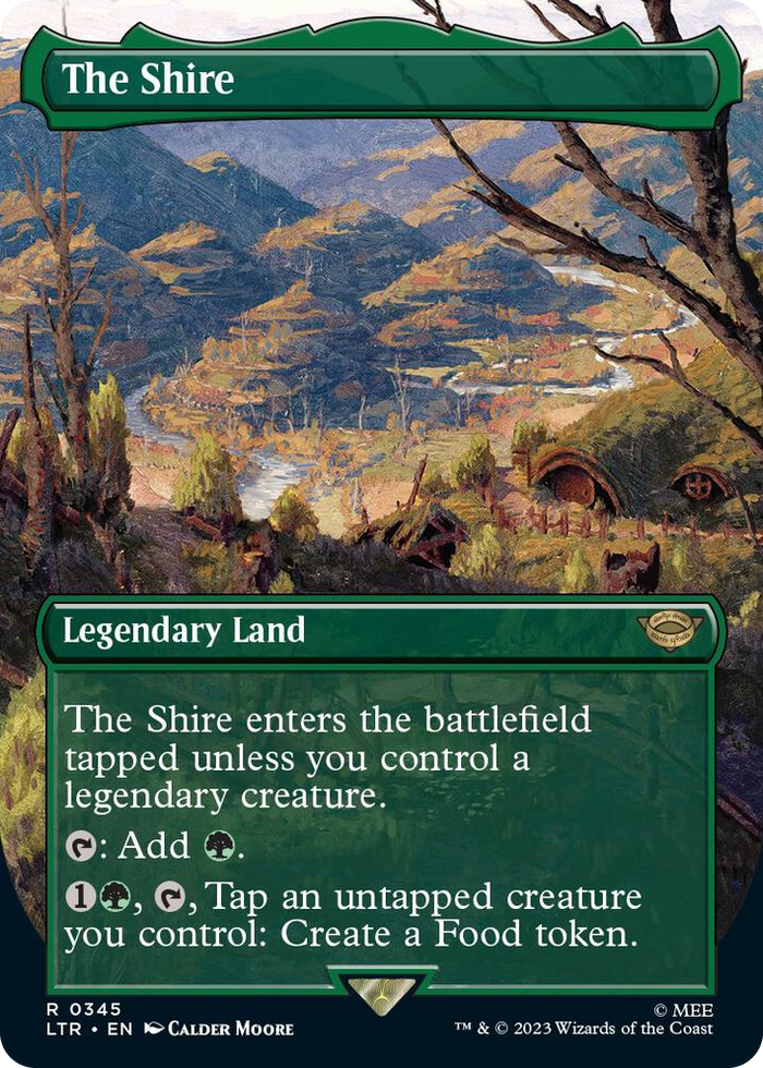 The Shire (Borderless) #345 R - Universes Beyond: The Lord of the Rings: Tales of Middle-earth Pokemon card