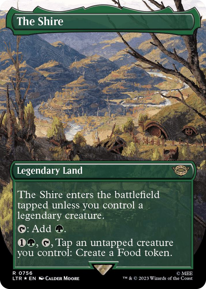The Shire (Borderless) (Surge Foil) #756 R - Universes Beyond: The Lord of the Rings: Tales of Middle-earth Pokemon card