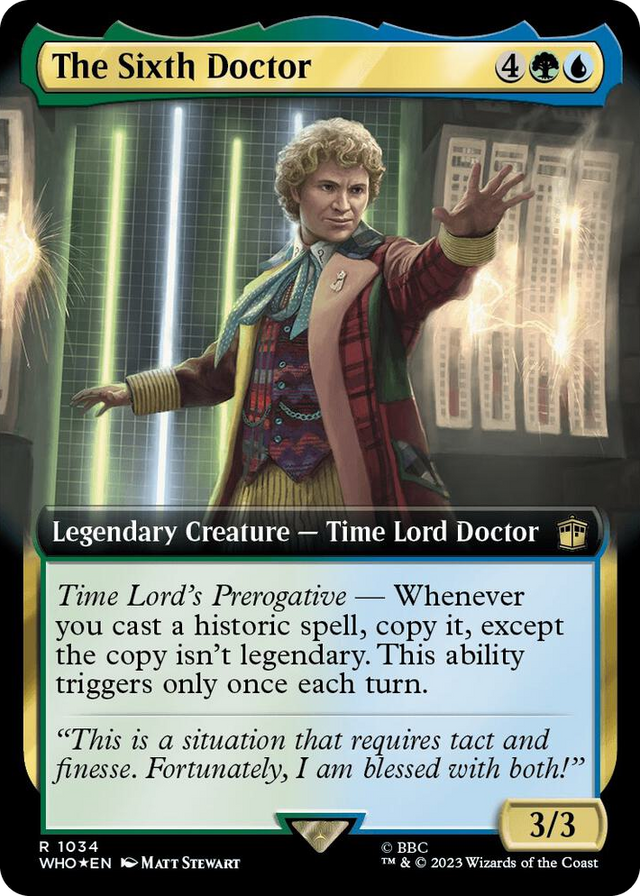 1034 The Sixth Doctor (Extended Art) (Surge Foil) R Universes Beyond: Doctor Who