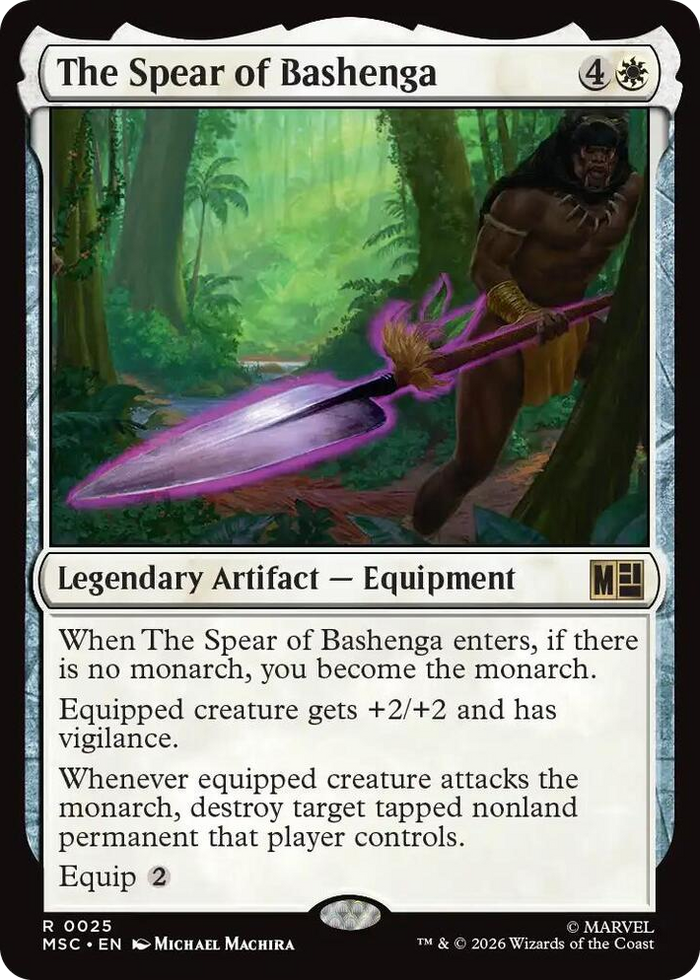 The Spear of Bashenga (Surge Foil) #25 R - Commander: Marvel Super Heroes Pokemon card