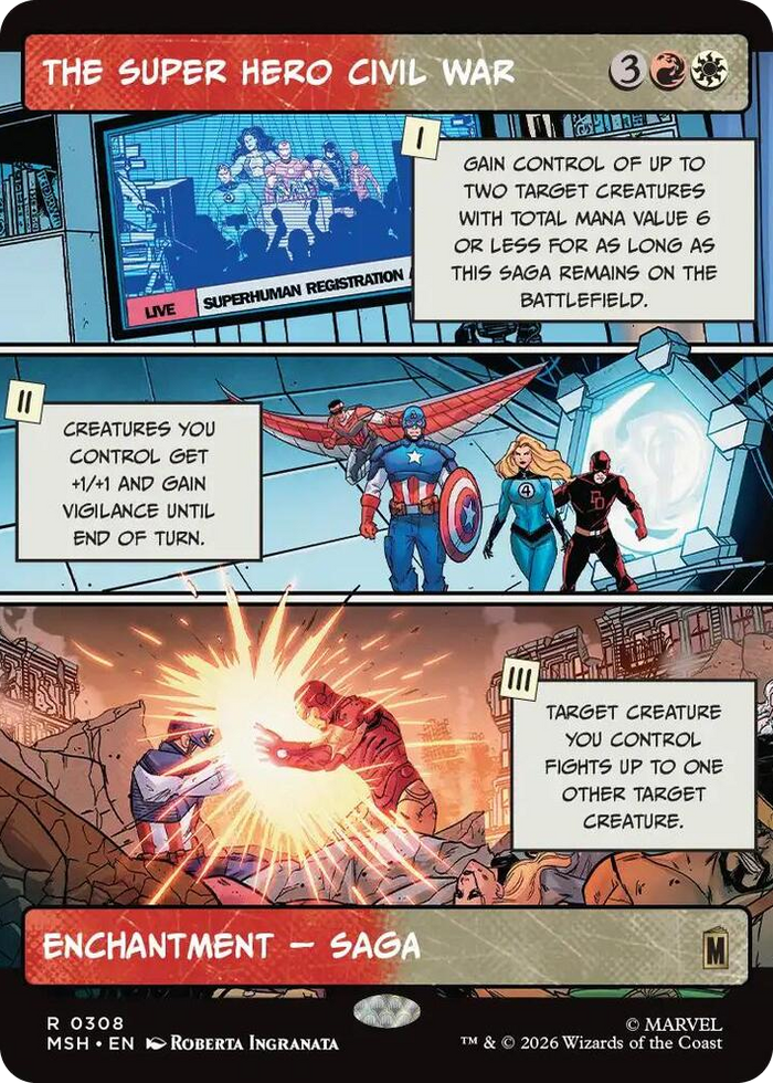 The Super Hero Civil War (Borderless) #308 R - Marvel Super Heroes Pokemon card