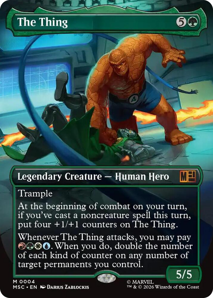 The Thing (Borderless) #4 M - Commander: Marvel Super Heroes Pokemon card