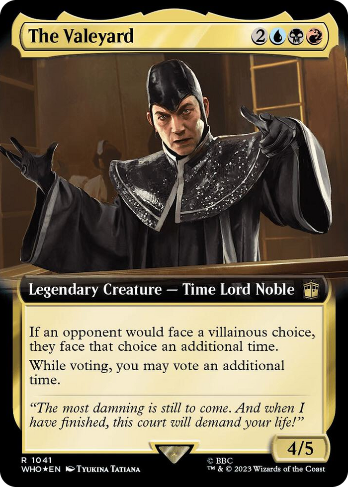 The Valeyard (Extended Art) (Surge Foil) #1041 R - Universes Beyond: Doctor Who Pokemon card