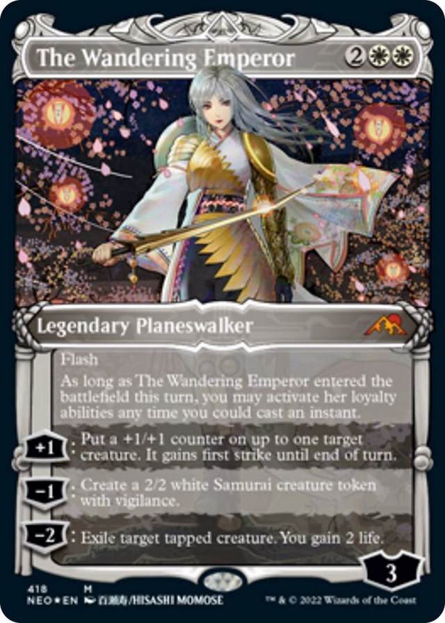 0418 The Wandering Emperor (Showcase) (Foil Etched) M Kamigawa: Neon Dynasty