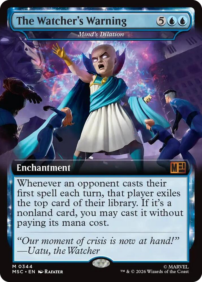 The Watcher's Warning - Mind's Dilation (Extended Art) #344 M - Commander: Marvel Super Heroes Pokemon card
