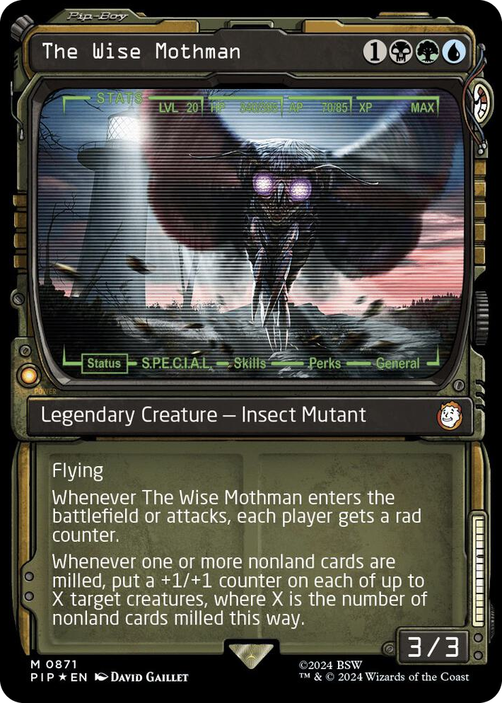 0871 The Wise Mothman (Showcase) (Surge Foil) M Universes Beyond: Fallout