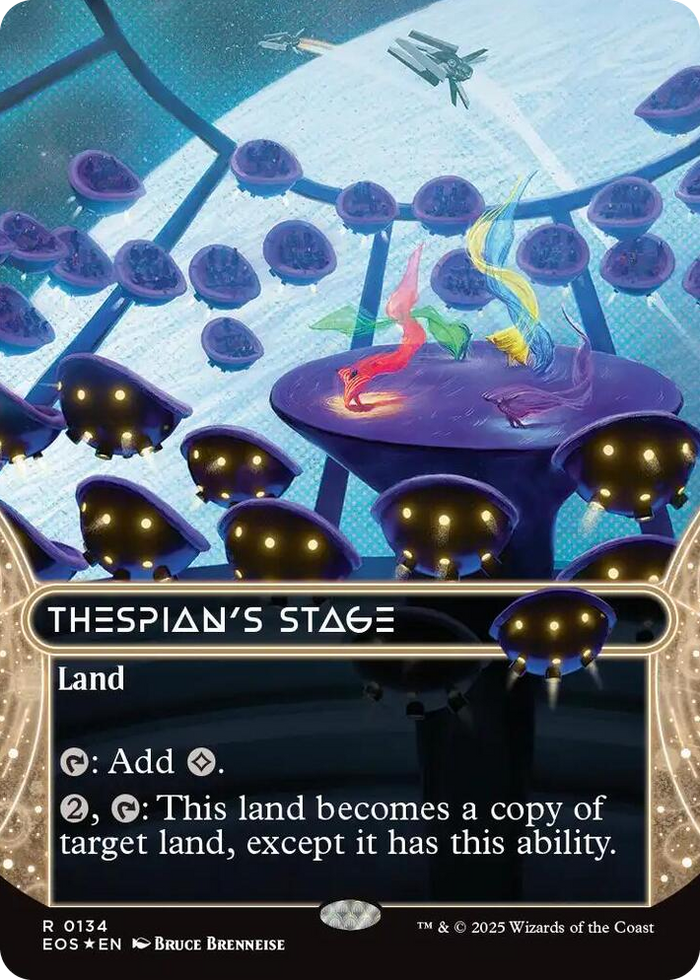 Thespian's Stage (0134) (Borderless) (Galaxy Foil) #134 R - Edge of Eternities: Stellar Sights Pokemon card