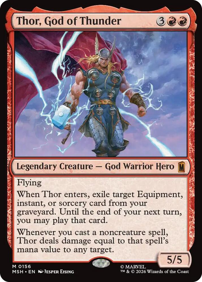 Thor, God of Thunder #156 M - Marvel Super Heroes Pokemon card