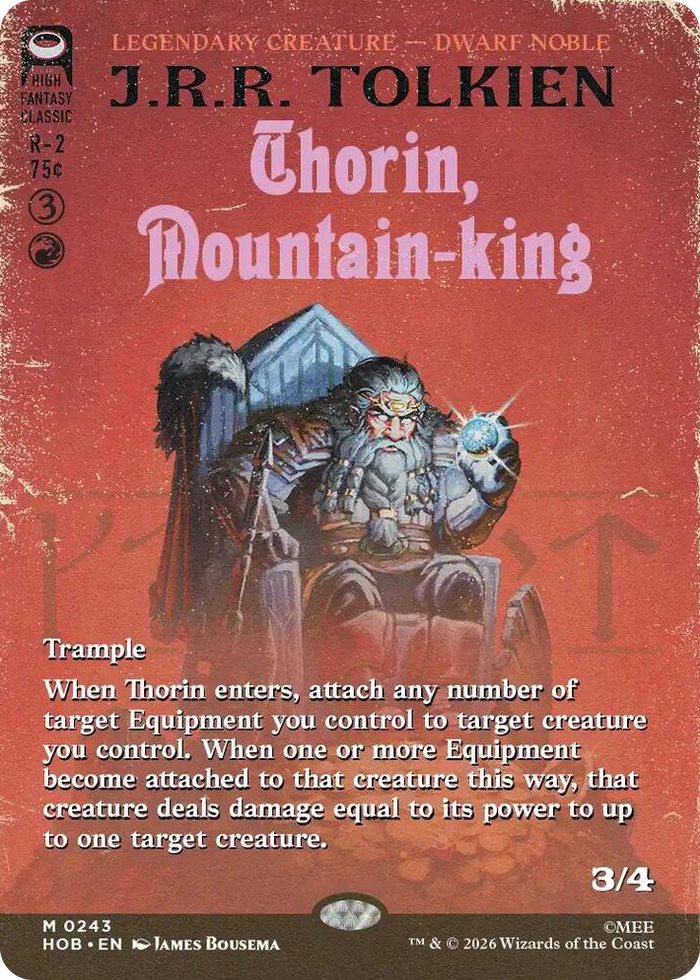 Thorin, Mountain-king (Borderless) #243 M - The Hobbit Pokemon card