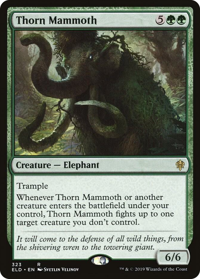 0323 Thorn Mammoth R Throne of Eldraine