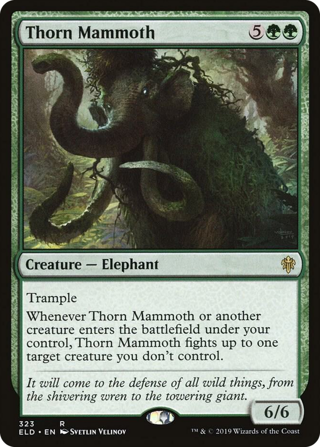 0323 Thorn Mammoth R Throne of Eldraine