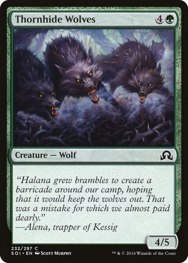 0232 Thornhide Wolves C Shadows over Innistrad