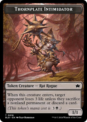 0016 Thornplate Intimidator Token T Bloomburrow