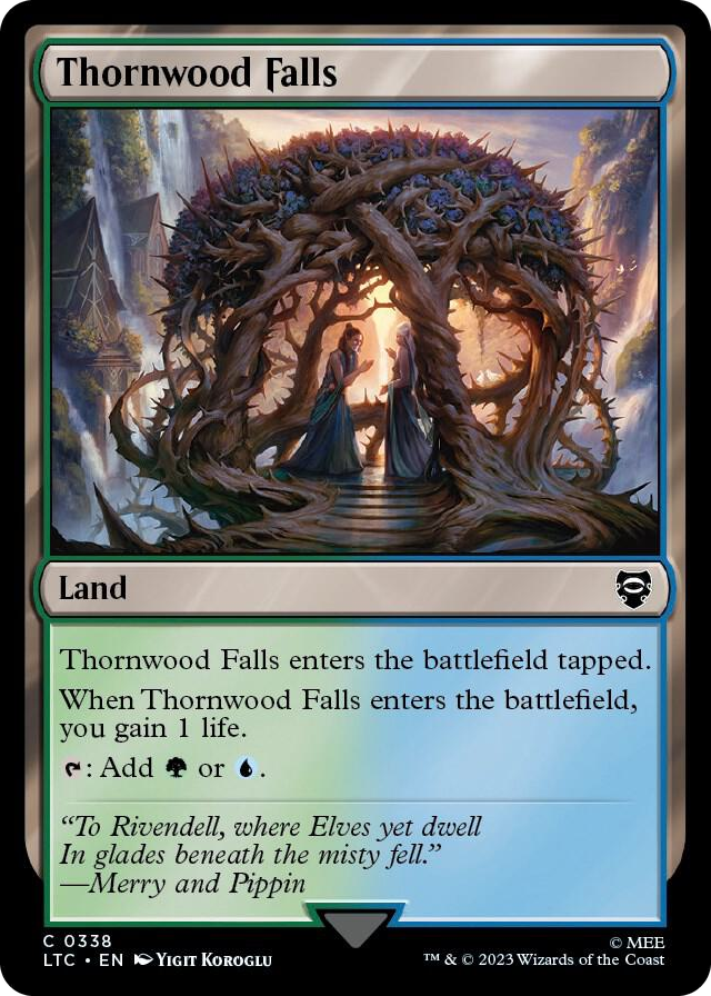 Thornwood Falls #338 C - Commander: The Lord of the Rings: Tales of Middle-earth Pokemon card