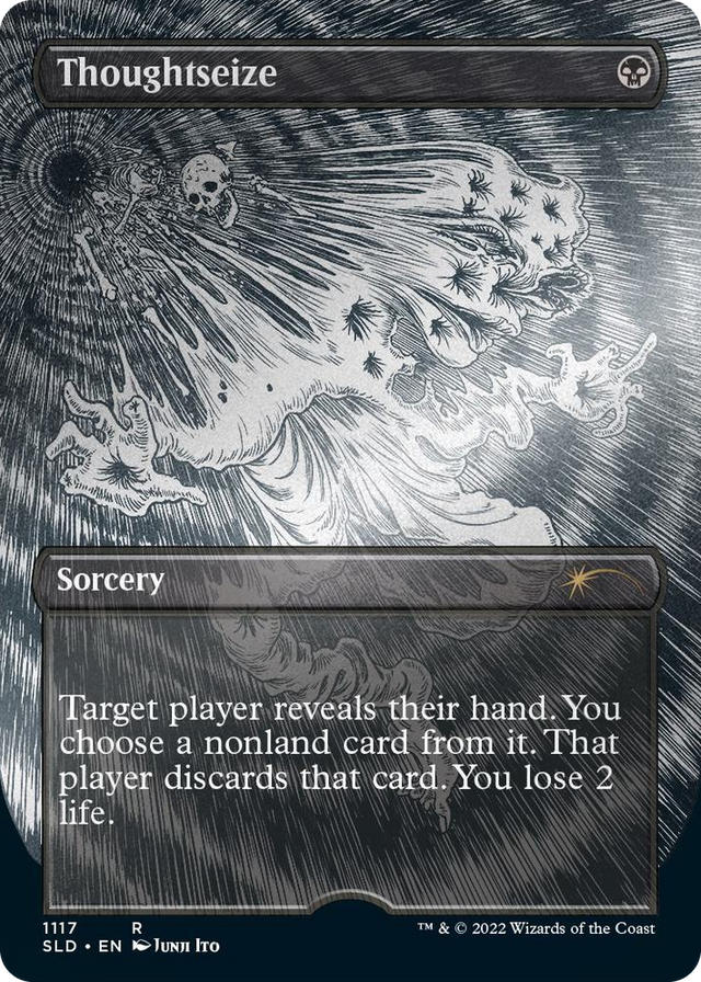 1117 Thoughtseize (Borderless) (Foil Etched) R Secret Lair Drop Series