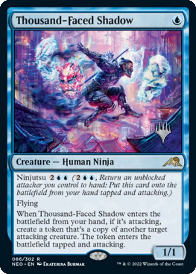 0086 Thousand-Faced Shadow R Promo Pack: Kamigawa: Neon Dynasty