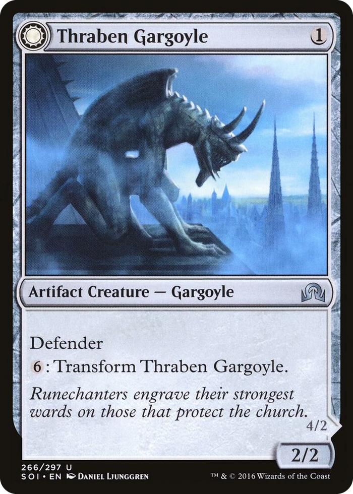 Thraben Gargoyle #266 U - Shadows over Innistrad Pokemon card
