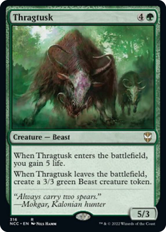 Thragtusk #316 R - Commander: Streets of New Capenna Pokemon card