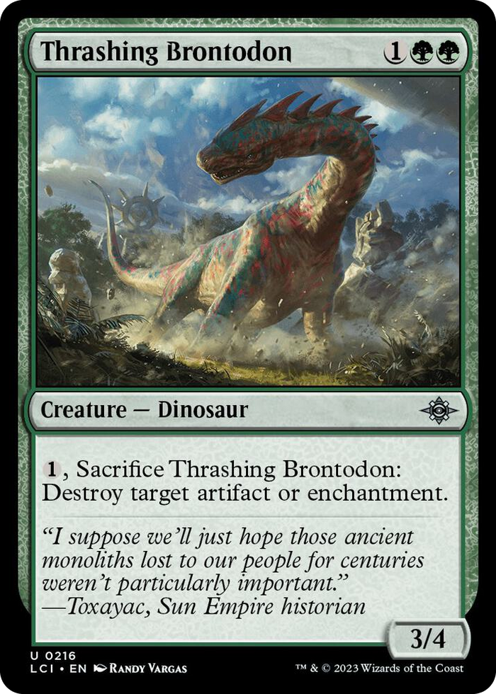 Thrashing Brontodon #216 U - The Lost Caverns of Ixalan Pokemon card