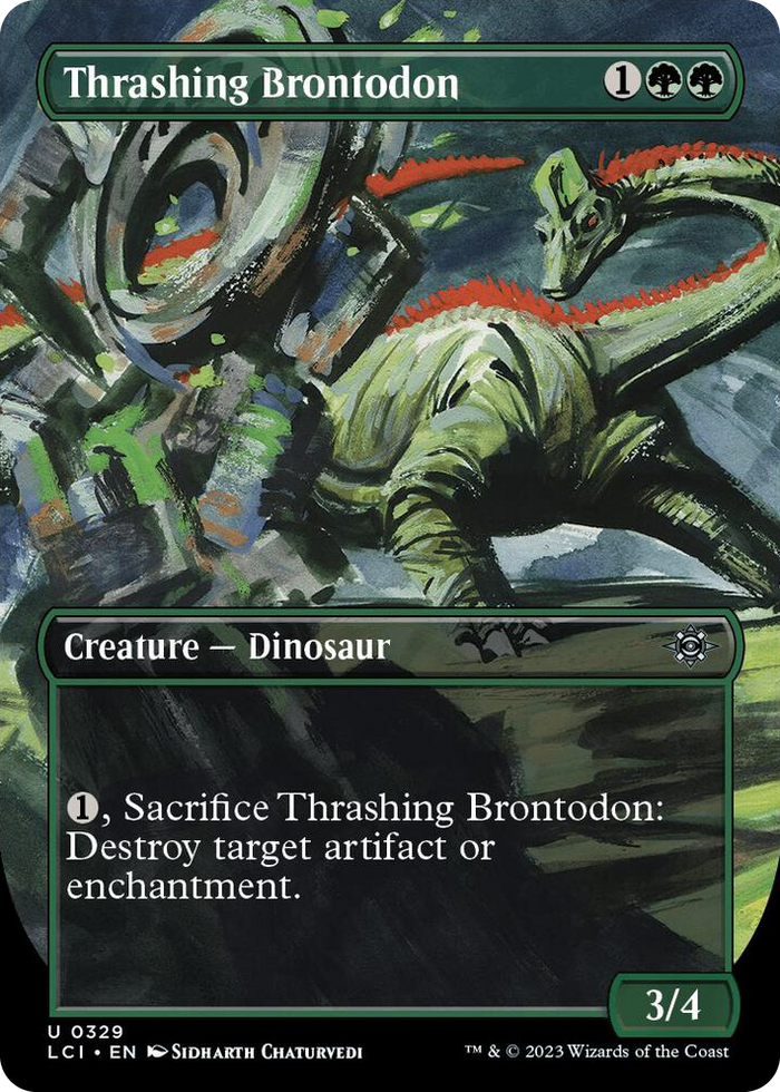 Thrashing Brontodon (Borderless) #329 U - The Lost Caverns of Ixalan Pokemon card