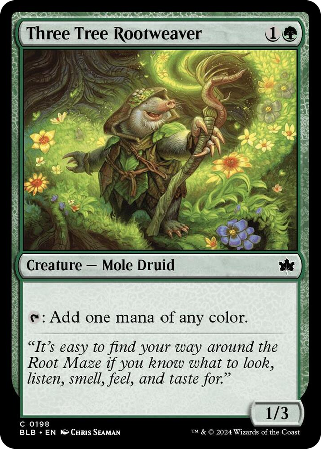 0198 Three Tree Rootweaver C Bloomburrow