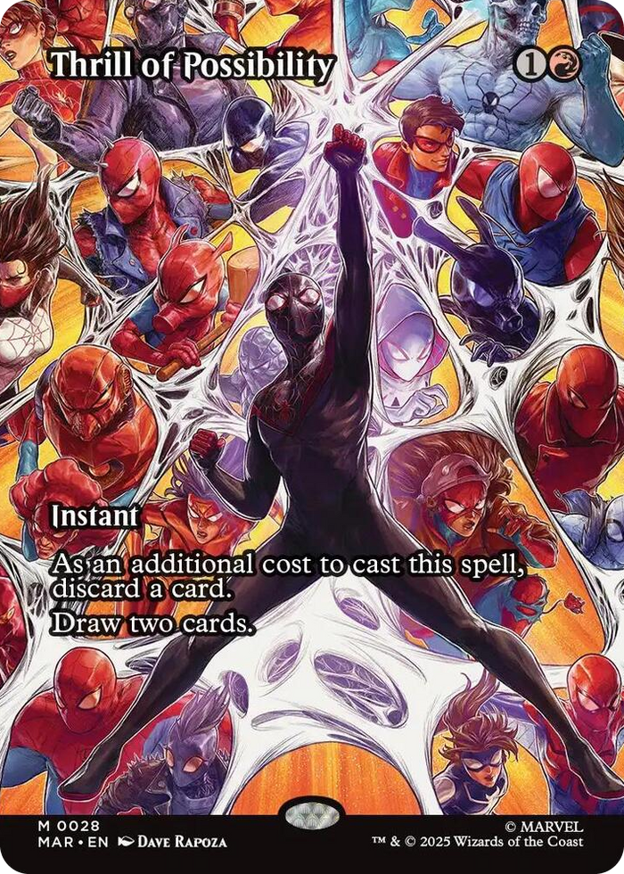 Thrill of Possibility (Borderless) #28 M - Marvel Universe Eternal-Legal Pokemon card