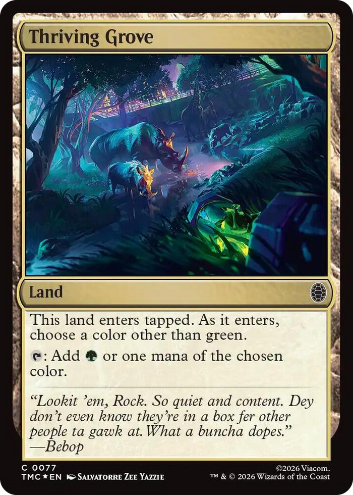 Thriving Grove (Surge Foil) #77 C - Commander: Teenage Mutant Ninja Turtles Pokemon card