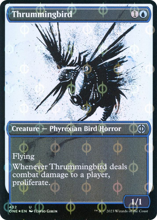 0432 Thrummingbird (Showcase) (Step-and-Compleat Foil) U Phyrexia: All Will Be One