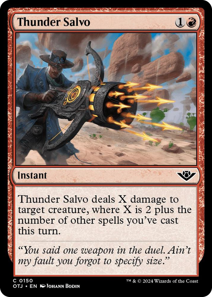 Thunder Salvo #150 C - Outlaws of Thunder Junction Pokemon card