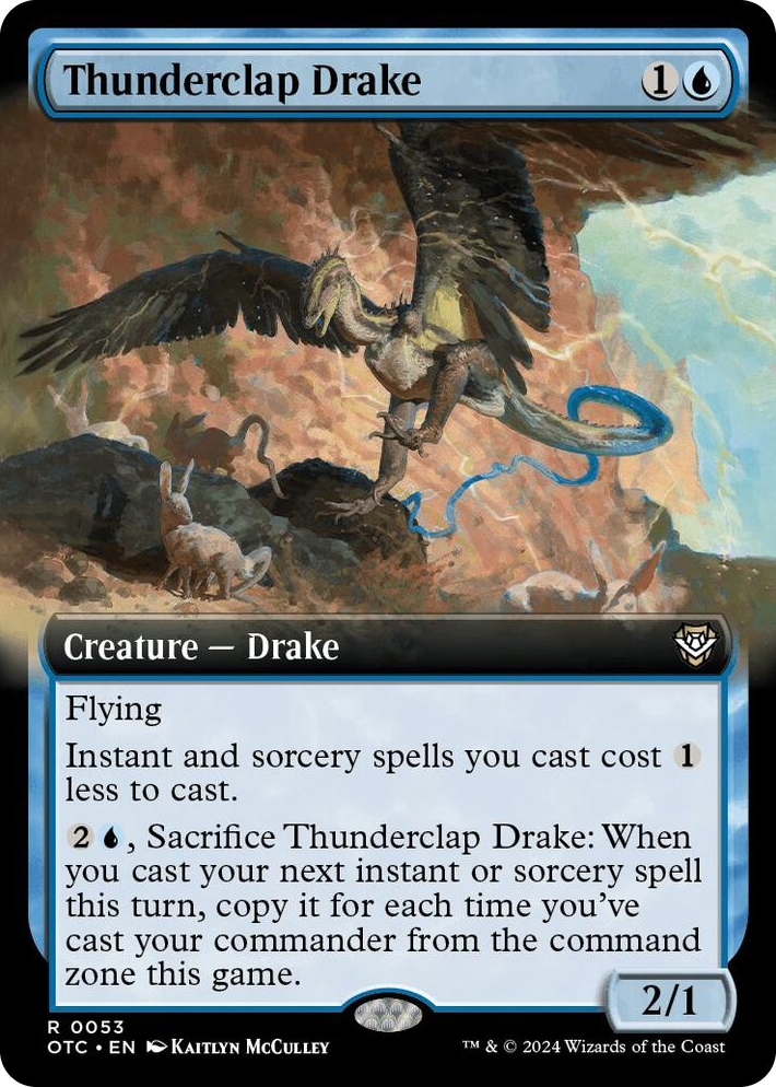 0053 Thunderclap Drake (Extended Art) R Commander: Outlaws of Thunder Junction