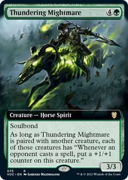 0075 Thundering Mightmare (Extended Art) R Commander: Innistrad: Crimson Vow