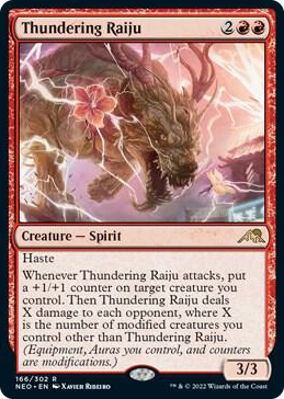 0166 Thundering Raiju R Kamigawa: Neon Dynasty