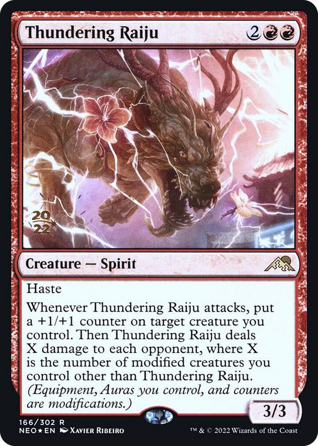0166 Thundering Raiju R Prerelease Cards