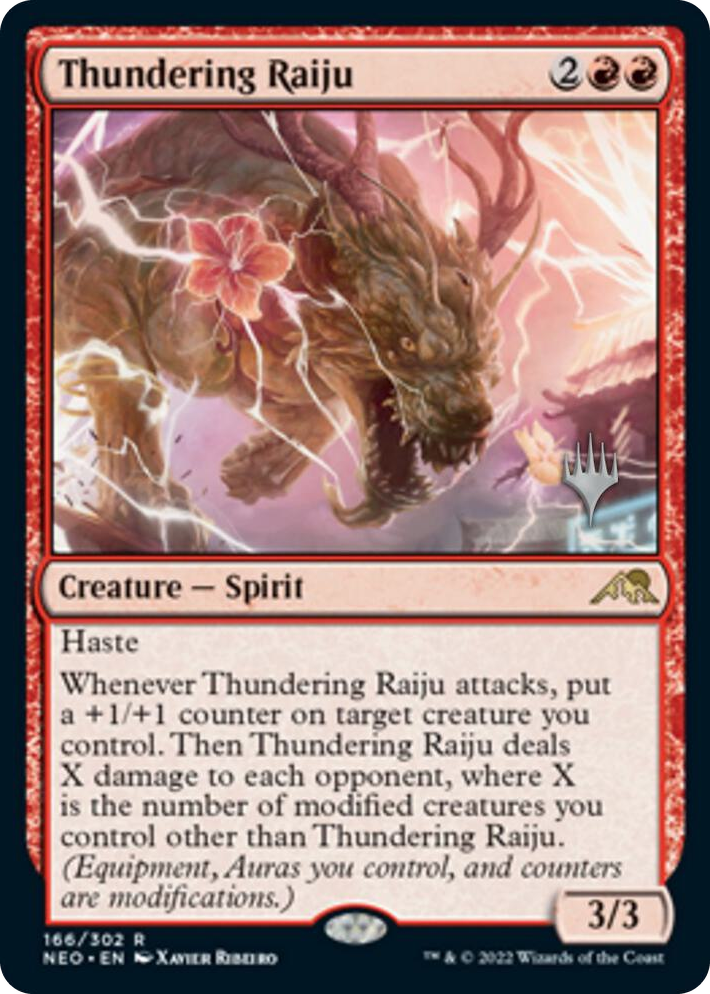 0166 Thundering Raiju R Promo Pack: Kamigawa: Neon Dynasty