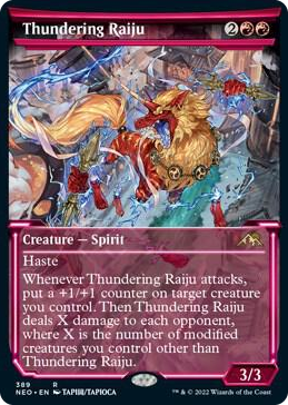 0389 Thundering Raiju (Showcase) R Kamigawa: Neon Dynasty