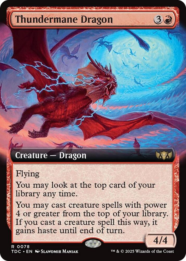 0078 Thundermane Dragon (Extended Art) R Commander: Tarkir: Dragonstorm