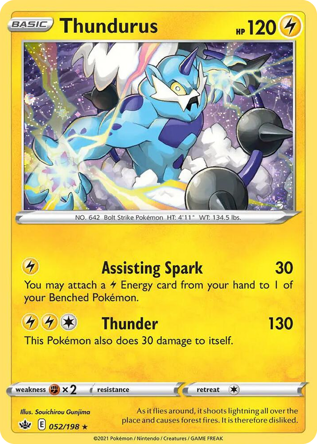 0052 Thundurus - 052/198 (Cosmos Holo) Promo Blister Exclusives