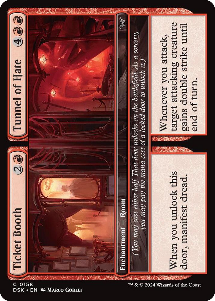 Ticket Booth // Tunnel of Hate #158 C - Duskmourn: House of Horror Pokemon card