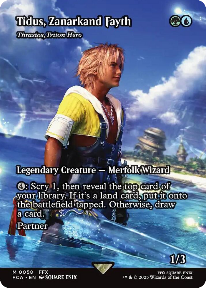 Tidus, Zanarkand Fayth - Thrasios, Triton Hero (Showcase) #58 M - FINAL FANTASY: Through the Ages Pokemon card