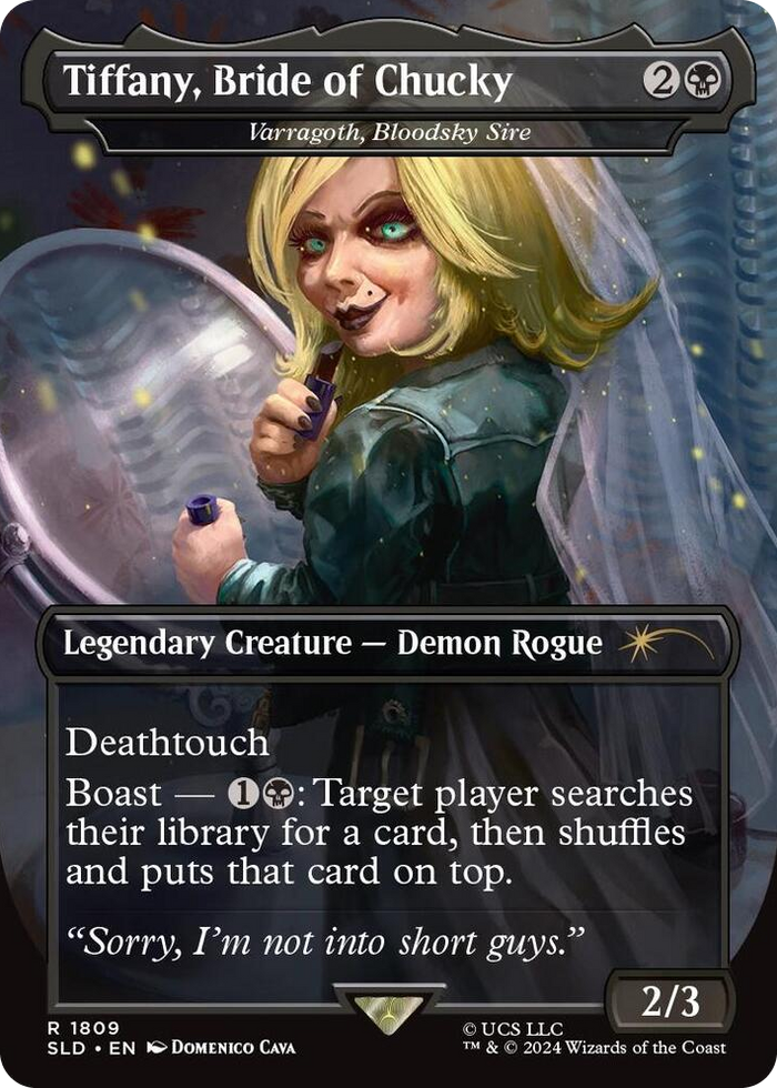 Tiffany, Bride of Chucky - Varragoth, Bloodsky Sire #1809 R - Secret Lair Drop Series Pokemon card