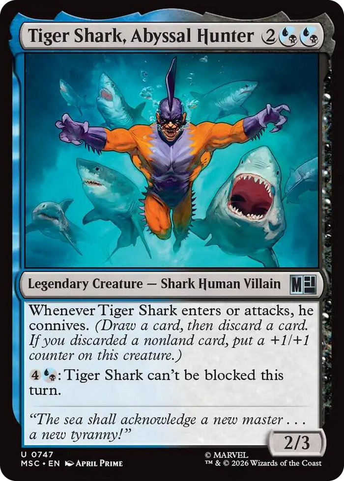 Tiger Shark, Abyssal Hunter #747 U - Commander: Marvel Super Heroes Pokemon card