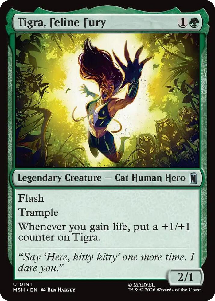 Tigra, Feline Fury #191 U - Marvel Super Heroes Pokemon card