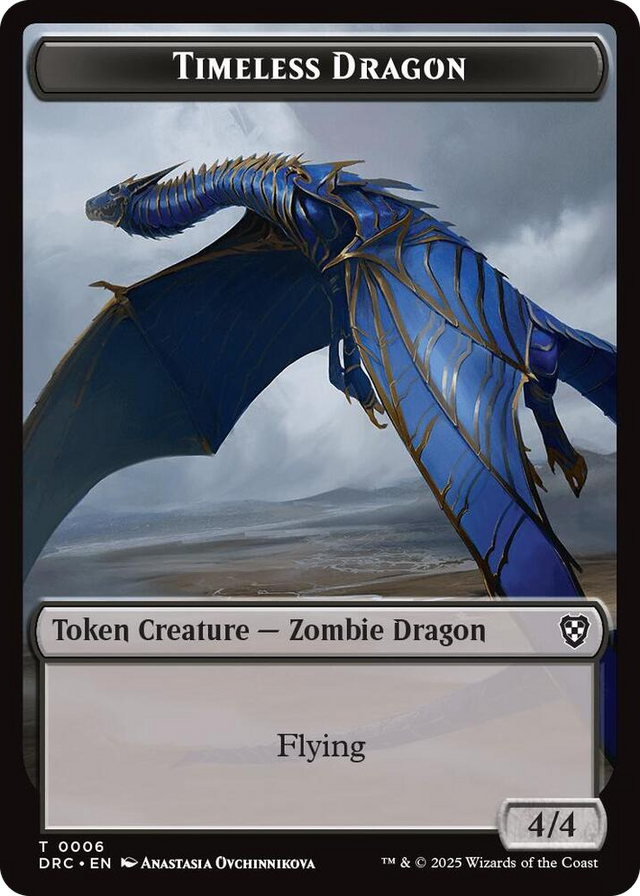 0006 Timeless Dragon // Zombie (0003) Double-Sided Token T Commander: Aetherdrift